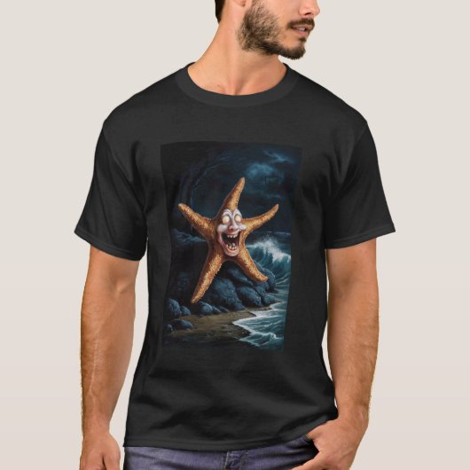 Creepy Halloween Starfish Ocean Horror Enge Onder T-shirt (Voorkant)