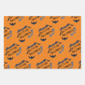 Creepy Halloween Thema Bats Pompoenen Geesten Inpakpapier Vel (Voorkant 2)