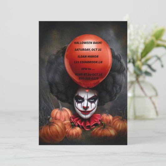 Creepy Halloween uitnodiging (Staand voorkant)