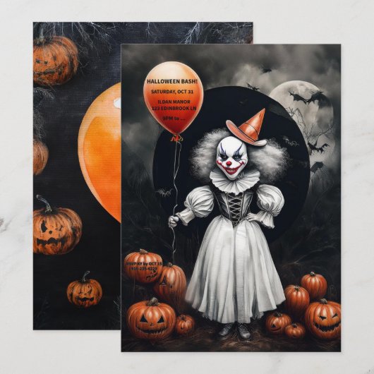 Creepy Halloween uitnodiging (Voorkant / Achterkant)