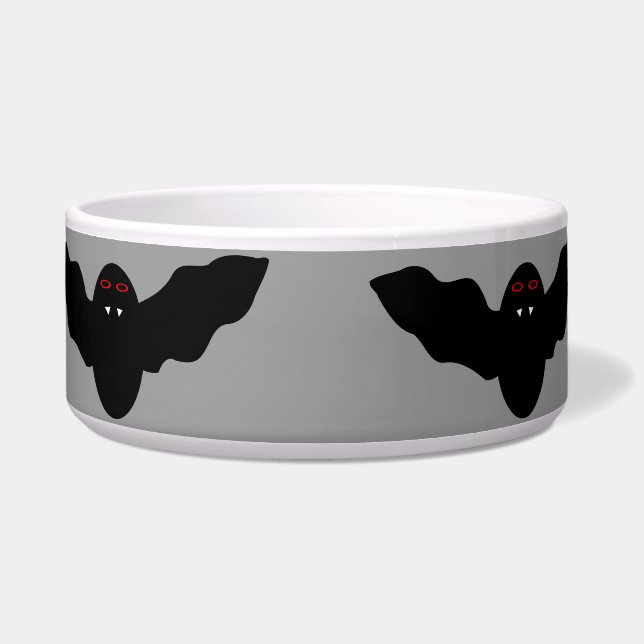 Creepy Halloween Vampier Bat Dog Bowl Voerbakje (Voorkant)