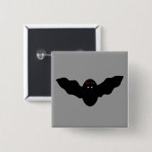 Creepy Halloween Vampire Bat Button (Voorkant /achterkant)