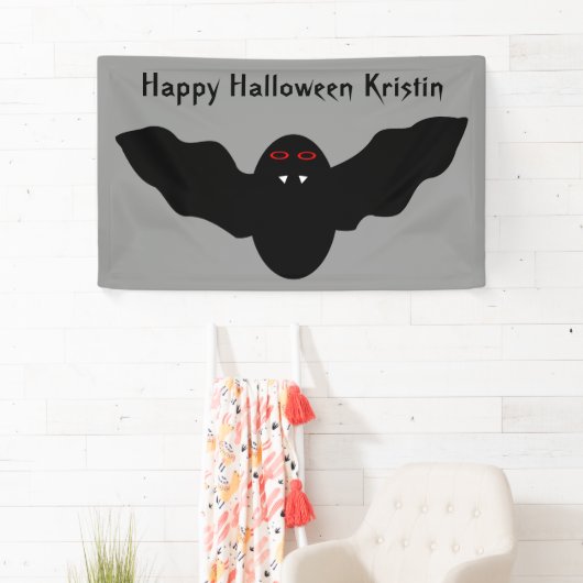 Creepy Halloween Vampire Bat Custom Banner (Insitu)