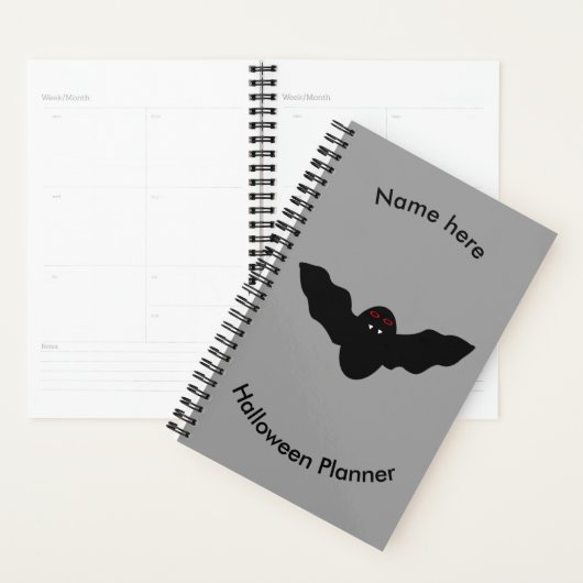Creepy Halloween Vampire Bat Custom Planner (Display)