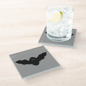 Creepy Halloween Vampire Bat Glazen Onderzetter (Schuin)