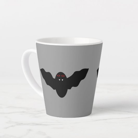Creepy Halloween Vampire Bat Latte Mok (Linkerhoek)
