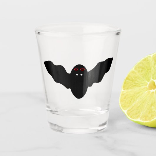 Creepy Halloween Vampire Bat Shot Glas (Voorkant)