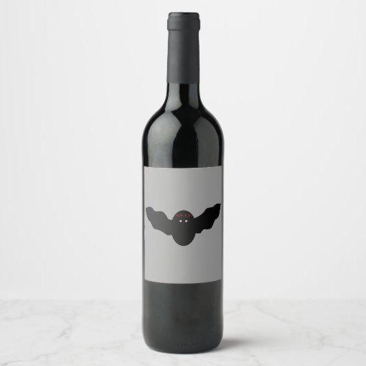 Creepy Halloween Vampire Bat Wine Labels Wijn Etiket (Voorkant)