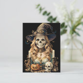 Creepy Halloween Witch Briefkaart (Staand voorkant)