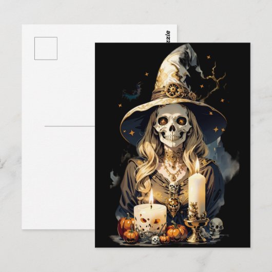 Creepy Halloween Witch Briefkaart (Voorkant / Achterkant)