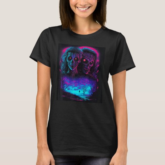 Creepy Halloween Zombie Girls T-shirt (Voorkant)