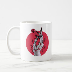 Creepy Hand Roos Thorns Macabre Red Koffiemok