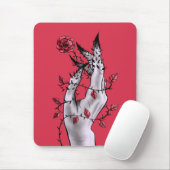 Creepy Hand Roos Thorns Macabre Red Muismat (Met muis)