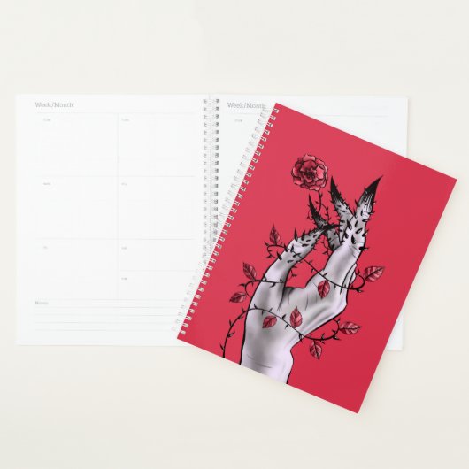 Creepy Hand Roos Thorns Macabre Red Planner (Display)