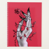 Creepy Hand Roos Thorns Macabre Red Planner (Voorkant)