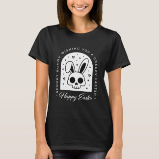Creepy Happy Easter bunny skull gothic aesthetic T-shirt