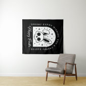 Creepy Happy Easter bunny skull gothic aesthetic Wandkleed (In Situ (horizontaal))
