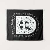 Creepy Happy Easter bunny skull gothic aesthetic Wandkleed (Voorkant (horizontaal))