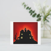 Creepy Haunted House Briefkaart (Staand voorkant)
