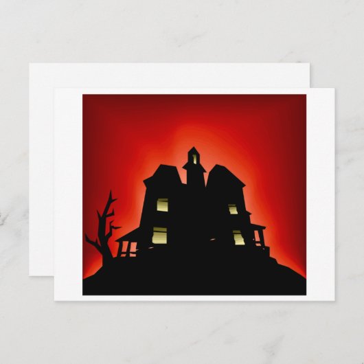 Creepy Haunted House Briefkaart (Voorkant / Achterkant)