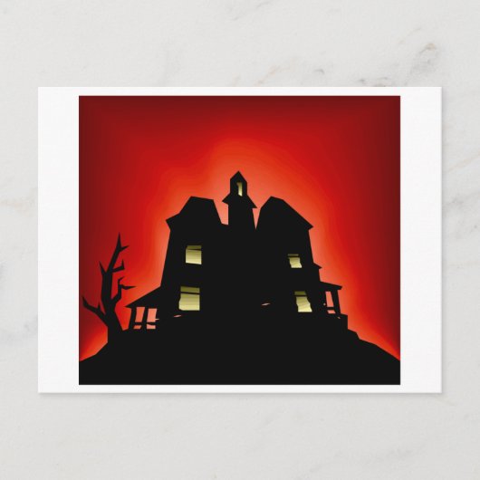 Creepy Haunted House Briefkaart (Voorkant)