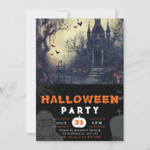 Creepy Haunted House en Bats Black Halloween