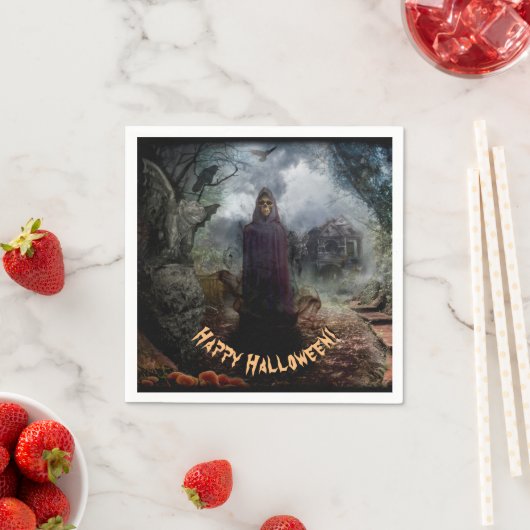 Creepy Haunted House en zijn Ghost - Hallowen Servet (Insitu)