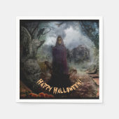 Creepy Haunted House en zijn Ghost - Hallowen Servet (Voorkant)