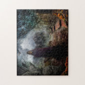 Creepy Haunted House en zijn Ghost Owner - Macabre Legpuzzel (Verticaal)