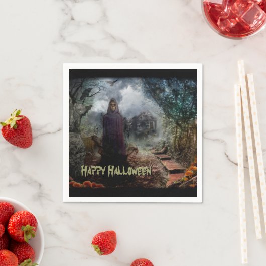 Creepy Haunted House en zijn Ghost Owner - Macabre Servet (Insitu)