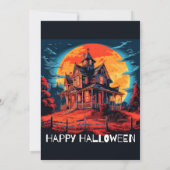 Creepy Haunted House Halloween Bash Uitnodigingen (Achterkant)