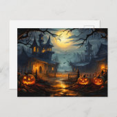 Creepy Haunted House Halloween Briefkaart (Voorkant / Achterkant)
