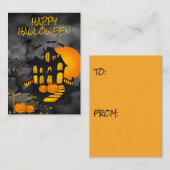 Creepy Haunted House Halloween Classroom Notitiekaartje (Voorkant / Achterkant)