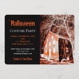 Creepy Haunted House Halloween Costume Party Kaart
