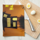 Creepy Haunted House Halloween Decorative Theedoek (Quarter Fold)