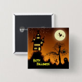 Creepy Haunted House Halloween Decorative Vierkante Button 5,1 Cm (Voorkant /achterkant)