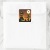 Creepy Haunted House Halloween Decorative Vierkante Sticker (Tas)