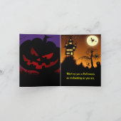 Creepy Haunted House Halloween Kaart (Binnen)