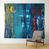 Creepy Haunted House Halloween Party Achtergrond Wandkleed (In Situ (horizontaal))