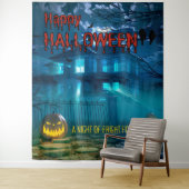 Creepy Haunted House Halloween Party Achtergrond Wandkleed (In situ)