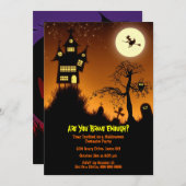 Creepy Haunted House Halloween Party Kaart (Voorkant / Achterkant)