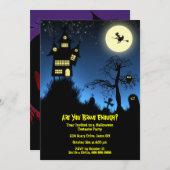 Creepy Haunted House Halloween Party Kaart (Voorkant / Achterkant)