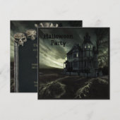 Creepy Haunted House Halloween Party Kaart (Voorkant / Achterkant)