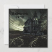 Creepy Haunted House Halloween Party Kaart (Voorkant)