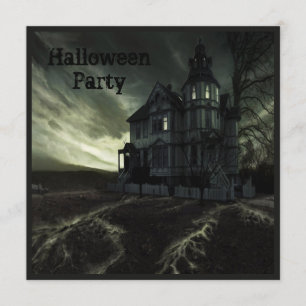 Creepy Haunted House Halloween Party Kaart