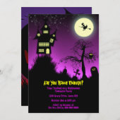 Creepy Haunted House Halloween Party Kaart (Voorkant / Achterkant)