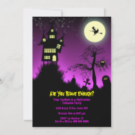 Creepy Haunted House Halloween Party Kaart