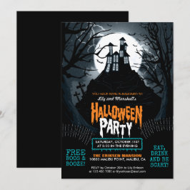 Creepy Haunted House Halloween Party Uitnodiging