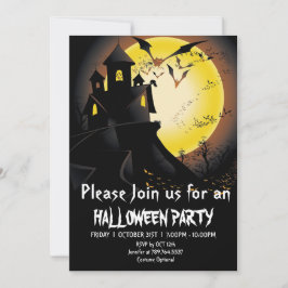 Creepy Haunted House Scary Halloween Party Kaart