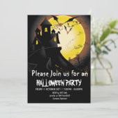 Creepy Haunted House Scary Halloween Party Kaart (Staand voorkant)